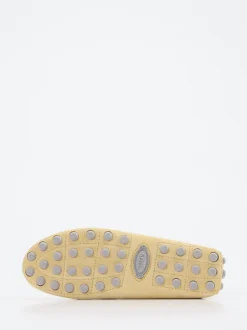 Tod's – Loafer aus Veloursleder in Hellgelb