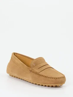 Tod's – Loafer aus Veloursleder sandbeige