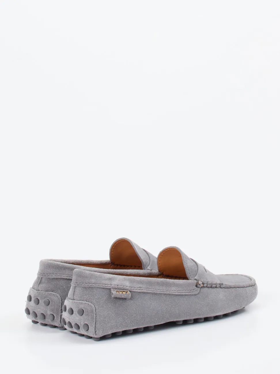 Tod's – Loafer aus Veloursleder in Hellgrau