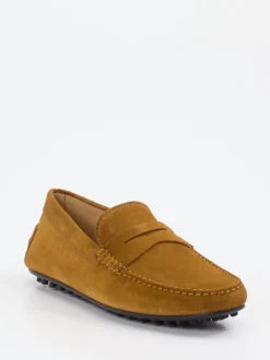 Tod's – Loafer aus Veloursleder Cognacbraun