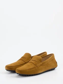 Tod's – Loafer aus Veloursleder Cognacbraun