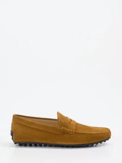 Tod's – Loafer aus Veloursleder Cognacbraun