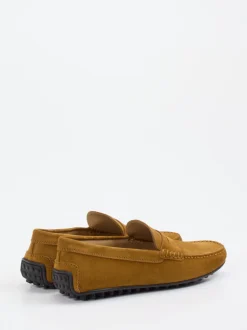 Tod's – Loafer aus Veloursleder Cognacbraun