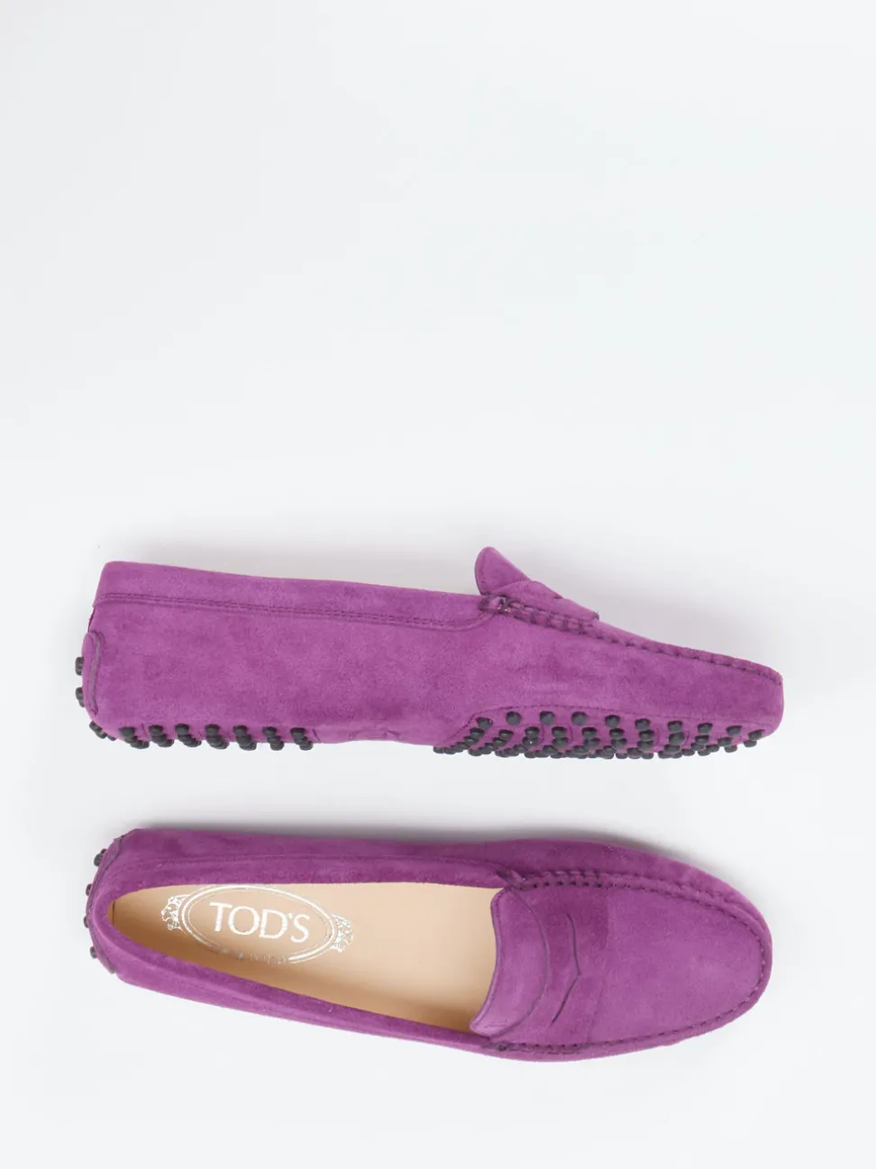 Tod's – Loafer aus Veloursleder in Violett