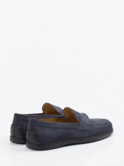 Tod's – Loafer aus Veloursleder in Dunkelblau