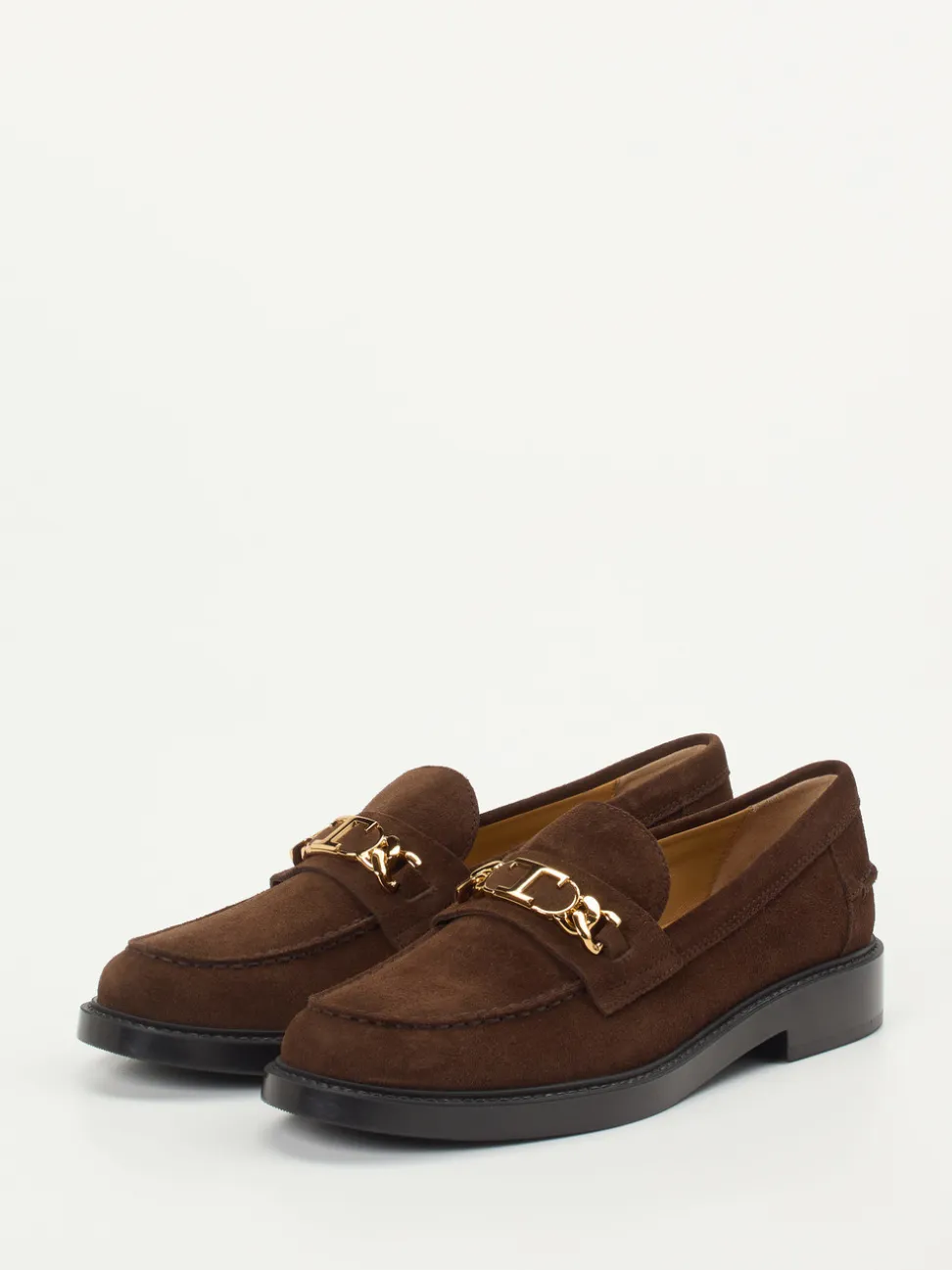 Tod's – Loafer aus Veloursleder Dunkelbraun