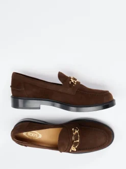 Tod's – Loafer aus Veloursleder Dunkelbraun