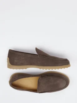 Tod's – Loafer aus Veloursleder in Braun
