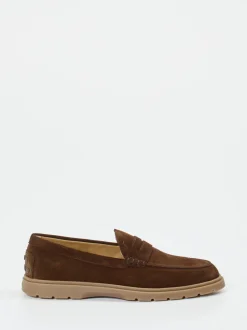 Tod's – Loafer aus Veloursleder in Braun
