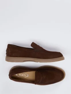 Tod's – Loafer aus Veloursleder in Braun