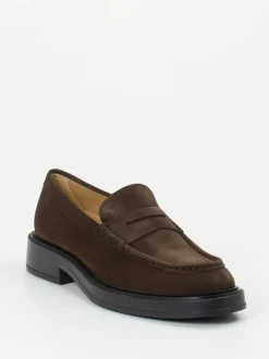 Tod's – Loafer aus Veloursleder Dunkelbraun