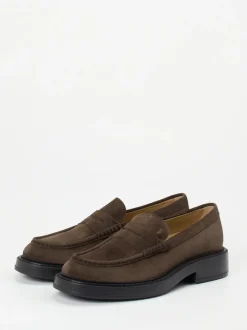 Tod's – Loafer aus Veloursleder Dunkelbraun