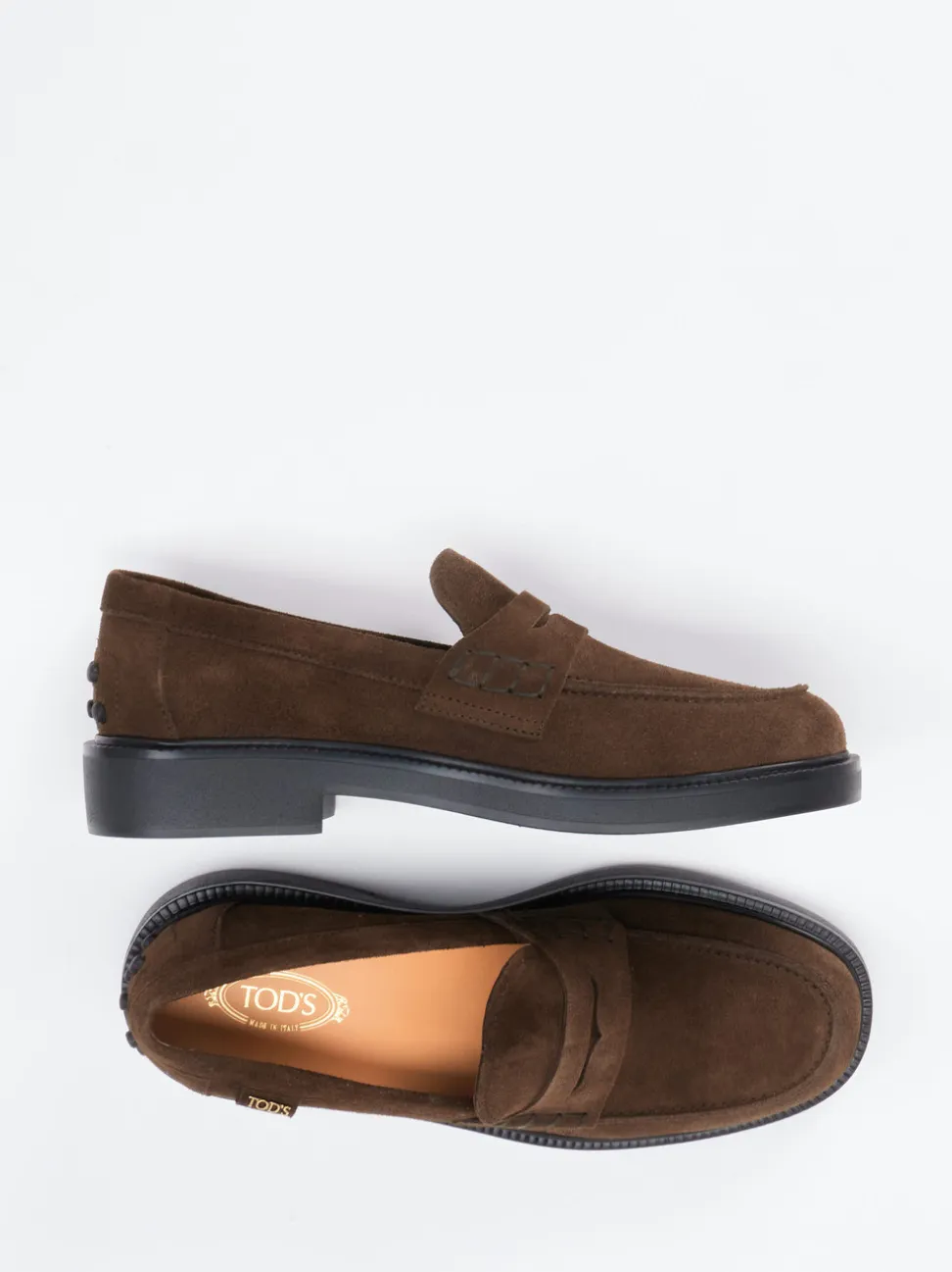Tod's – Loafer aus Veloursleder schokoladenbraun