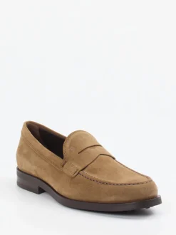 Tod's – Loafer aus Veloursleder cognacbraun