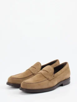 Tod's – Loafer aus Veloursleder cognacbraun