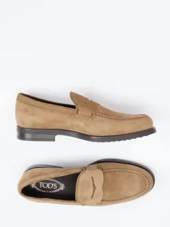 Tod's – Loafer aus Veloursleder cognacbraun