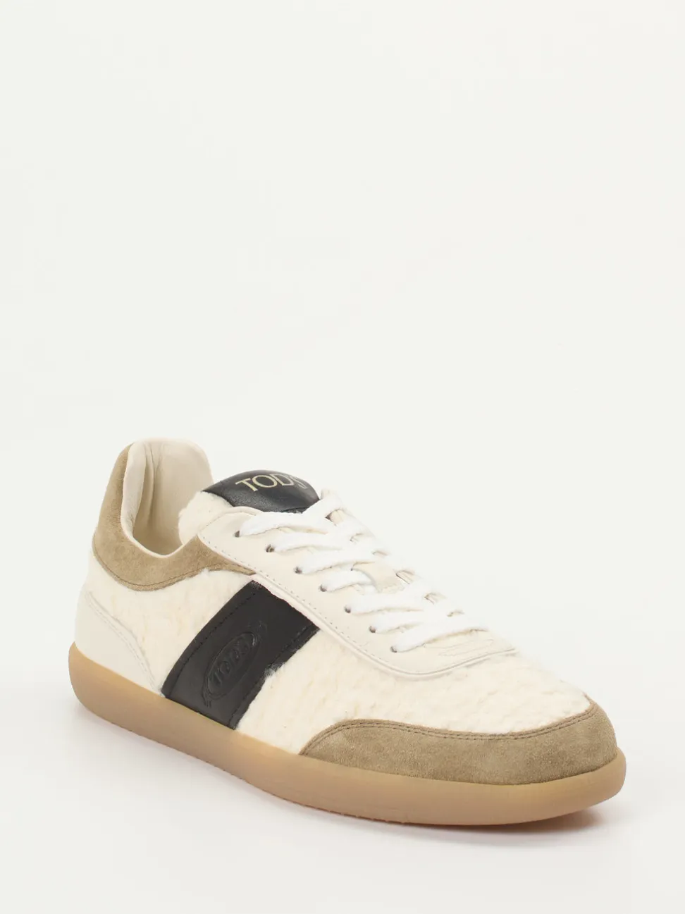 Tod's – Low-Top-Sneaker aus Veloursleder und Teddytextil