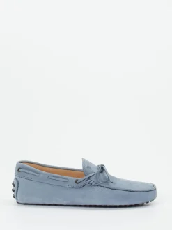 Tod's – Mokassin aus Nubukleder taubenblau