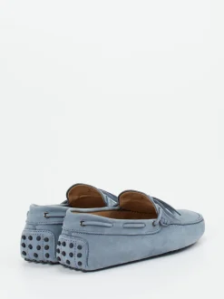 Tod's – Mokassin aus Nubukleder taubenblau