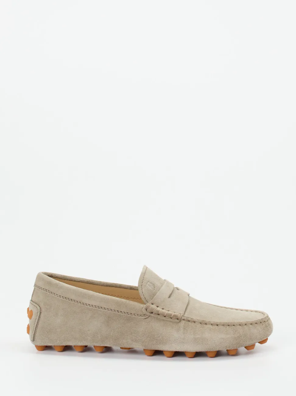 Tod's – Mokassin aus Veloursleder in Beigegrau