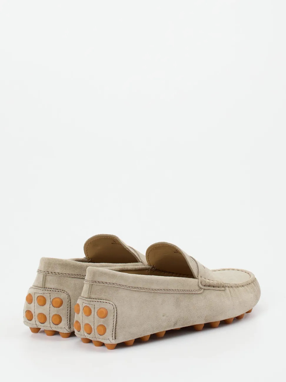 Tod's – Mokassin aus Veloursleder in Beigegrau