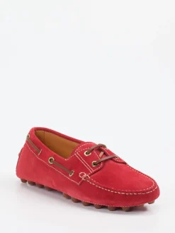 Tod's – Mokassin aus Veloursleder tomatenrot