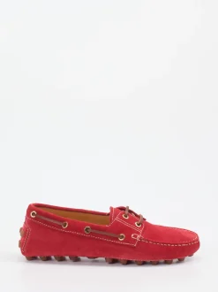 Tod's – Mokassin aus Veloursleder tomatenrot