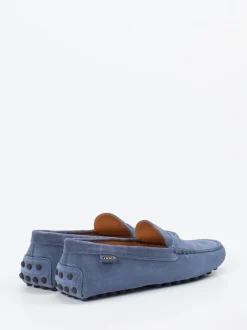 Tod's – Mokassin aus Veloursleder jeansblau