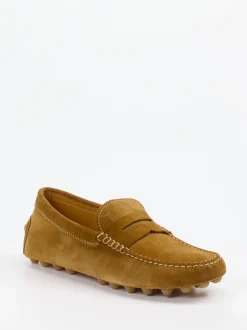 Tod's – Mokassin aus Veloursleder ockerbraun
