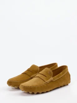 Tod's – Mokassin aus Veloursleder ockerbraun