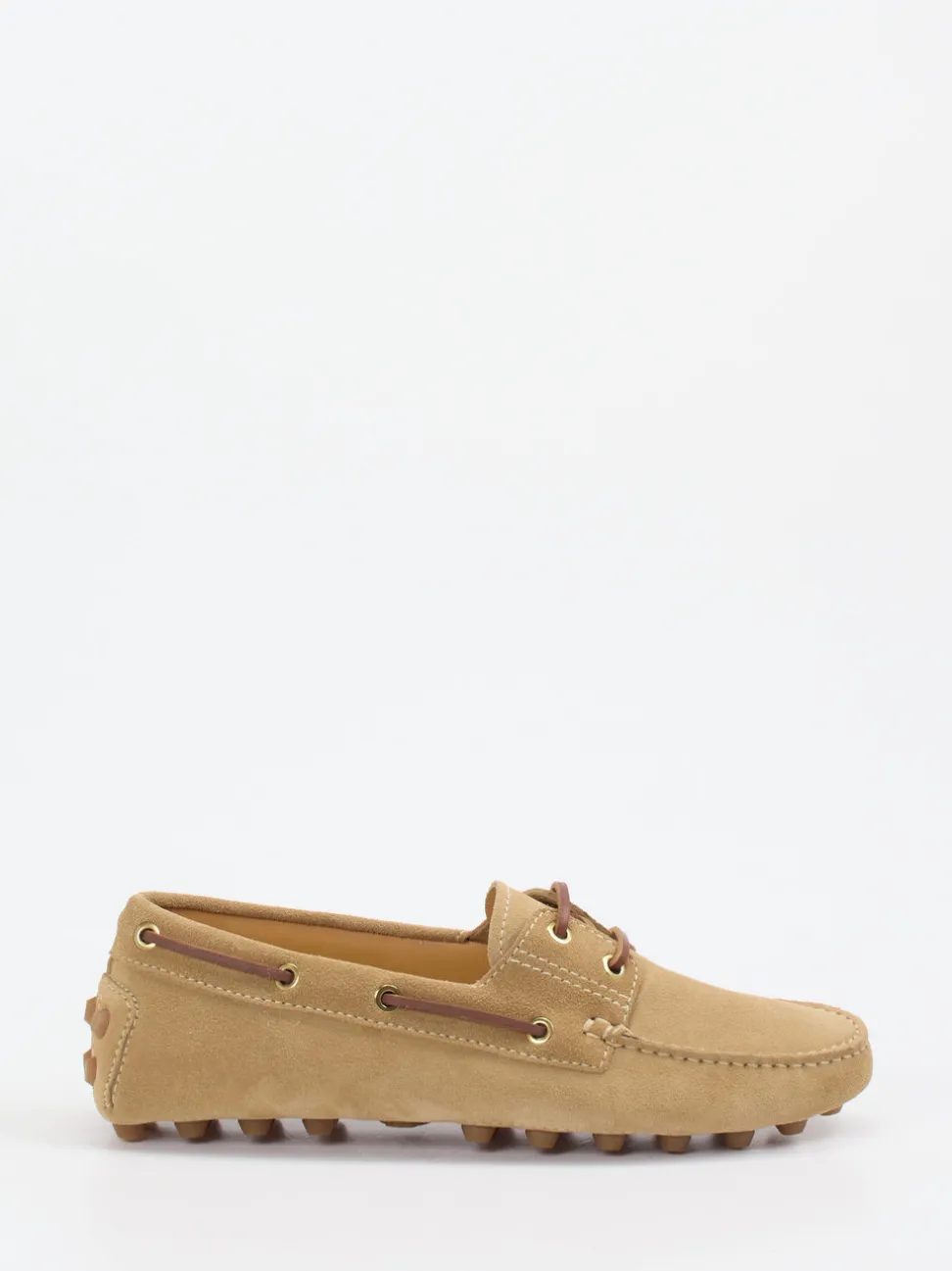 Tod's – Mokassin aus Veloursleder in Beige