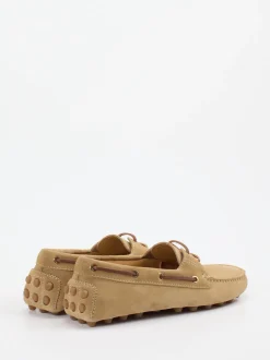 Tod's – Mokassin aus Veloursleder in Beige