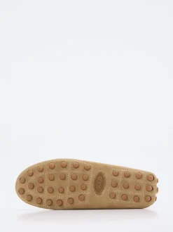 Tod's – Mokassin aus Veloursleder in Beige