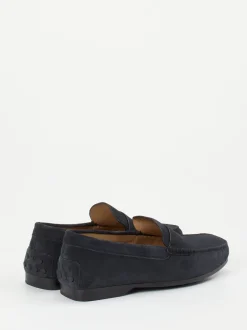 Tod's – Penny Loafer aus Veloursleder in Blau
