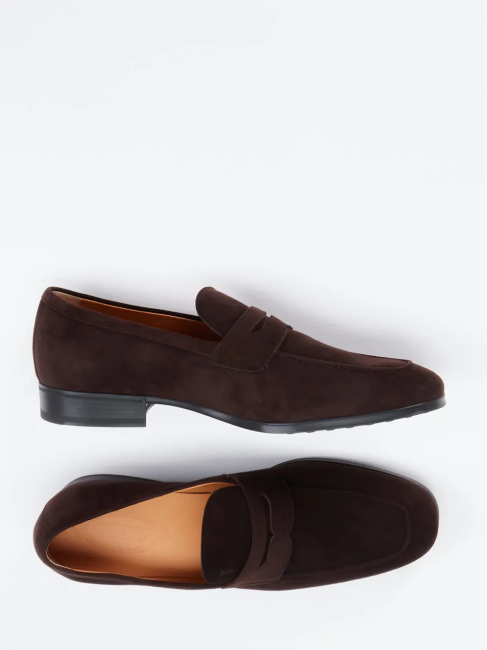 Tod's – Penny Loafer aus Veloursleder Dunkelbraun