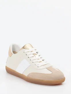 Tod's – Retro-Sneaker aus Velours- und Glattleder beige