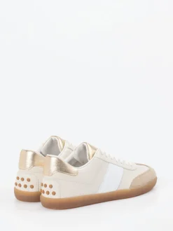 Tod's – Retro-Sneaker aus Velours- und Glattleder beige