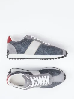 Tod's – Retro-Sneaker aus Veloursleder grau