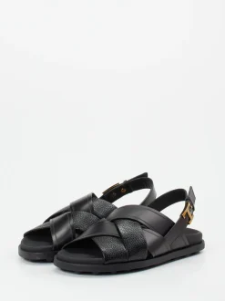 Tod's – Riemensandale aus Kalbleder schwarz
