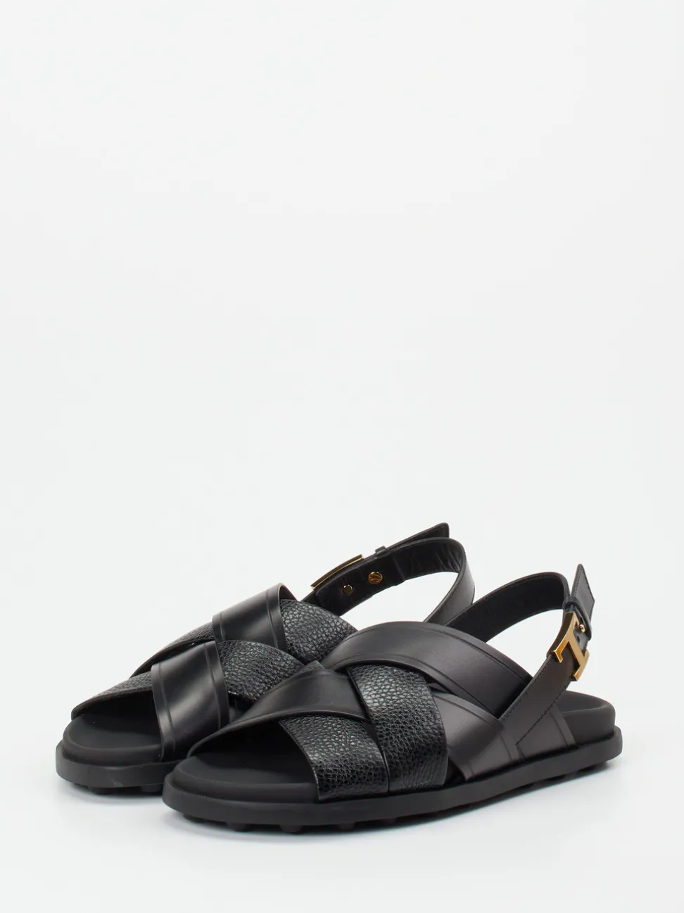 Tod's – Riemensandale aus Kalbleder schwarz