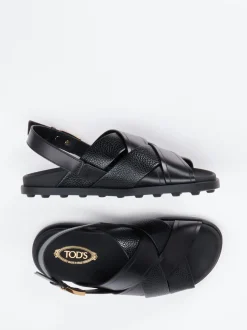 Tod's – Riemensandale aus Kalbleder schwarz