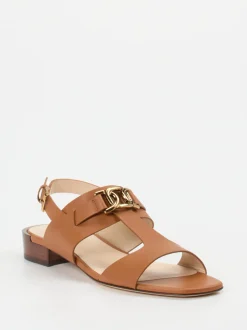 Tod's – Sandalen aus Kalbleder in Cognacbraun