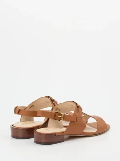 Tod's – Sandalen aus Kalbleder in Cognacbraun
