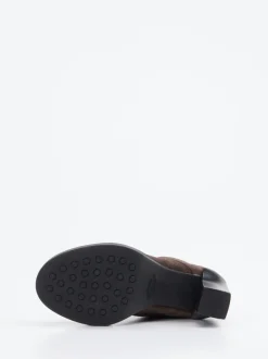 Tod's – Schnür-Booties aus Veloursleder Dunkelbraun
