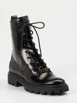 Tod's – Schnürboots aus Hochglanzleder Schwarz
