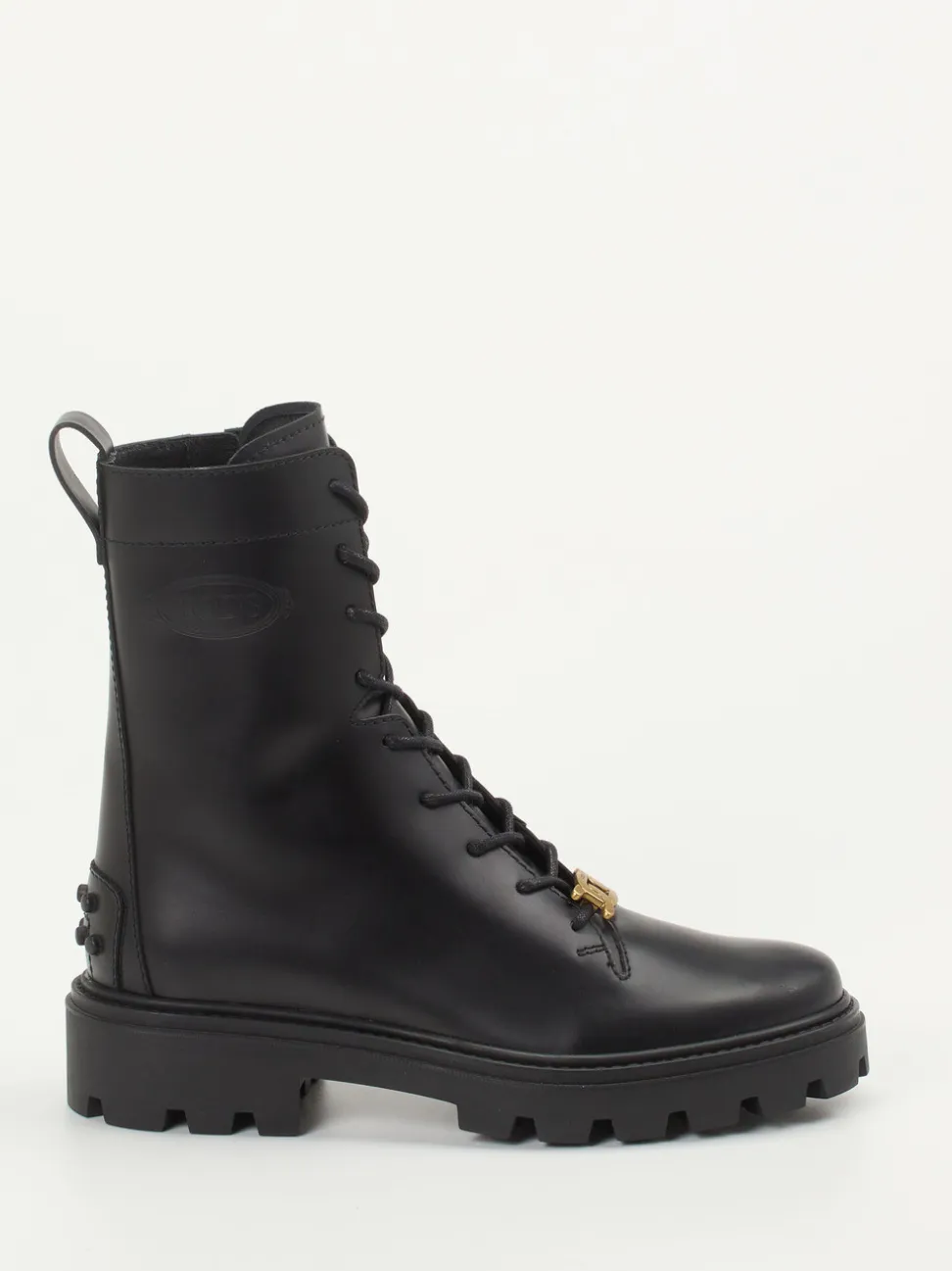 Tod's – Schnür-Boots aus Kalbleder Schwarz