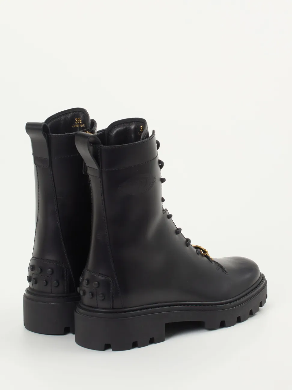 Tod's – Schnür-Boots aus Kalbleder Schwarz