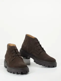 Tod's – Schnürboots aus Veloursleder Dunkelbraun