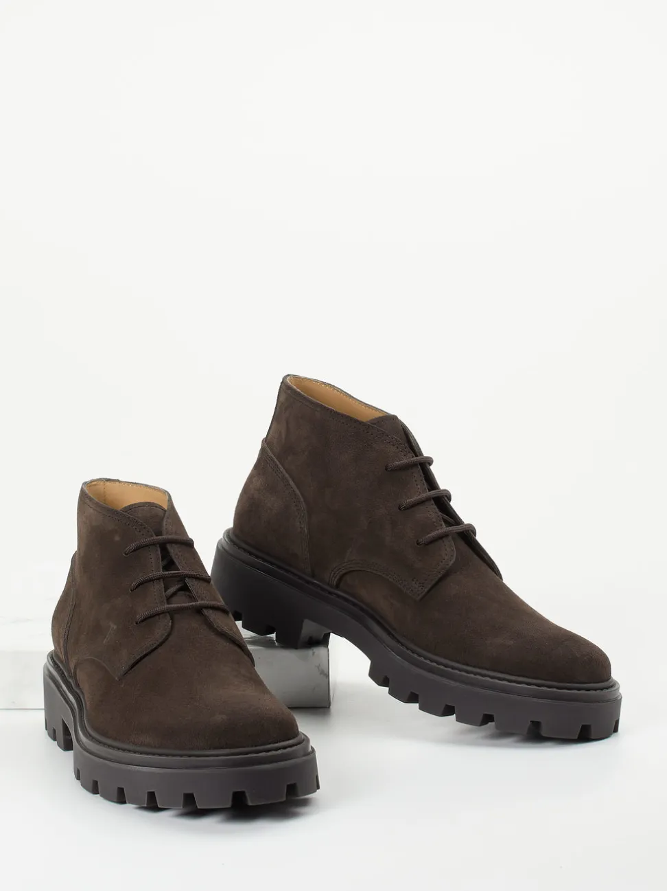 Tod's – Schnürboots aus Veloursleder Dunkelbraun