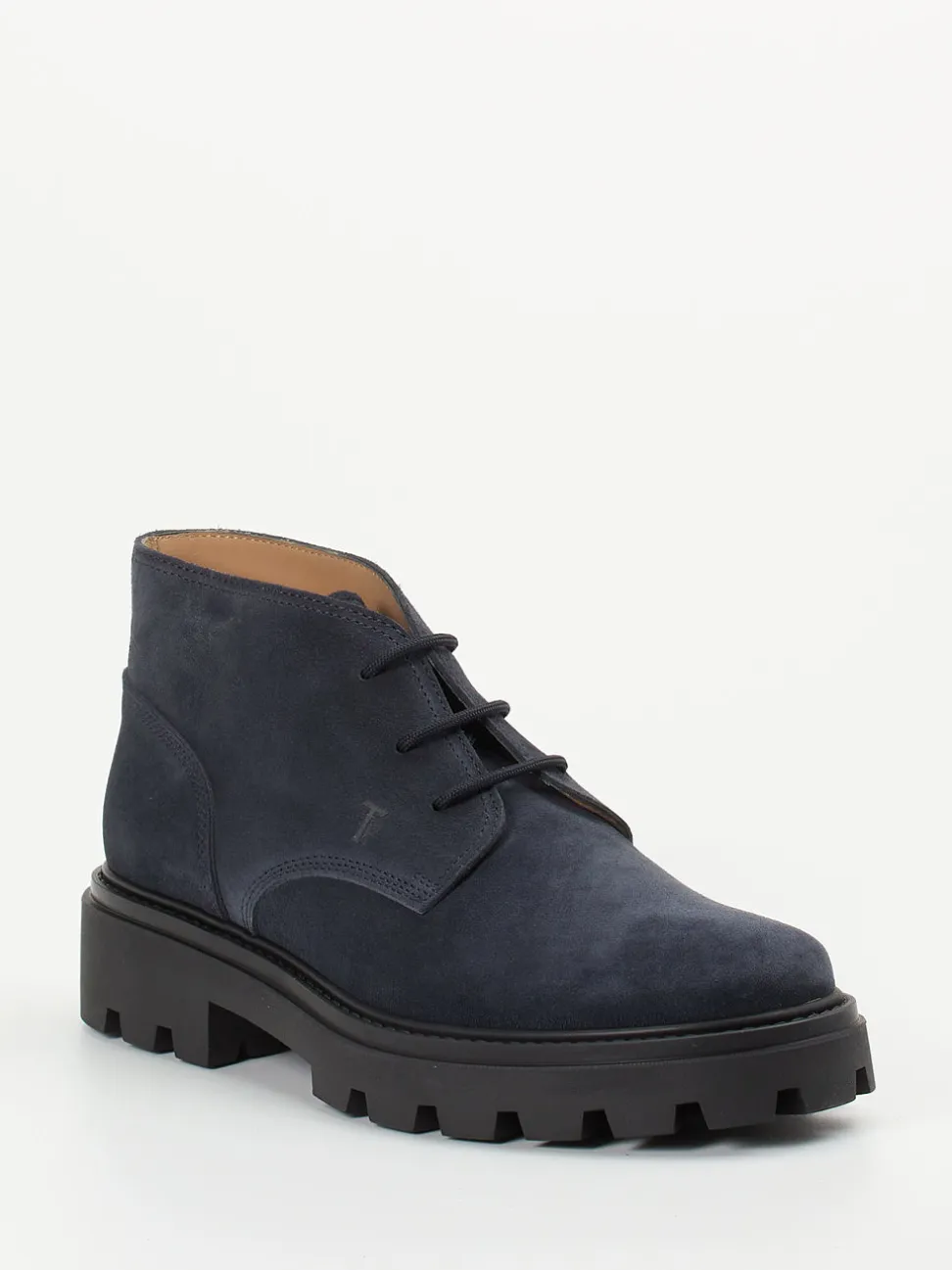 Tod's – Schnürboots aus Veloursleder Dunkelblau